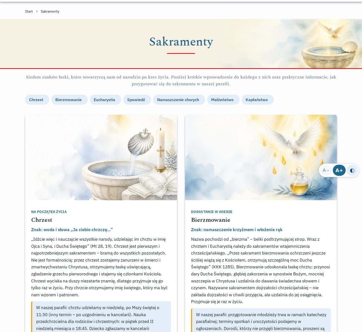Strona o sakramentach
